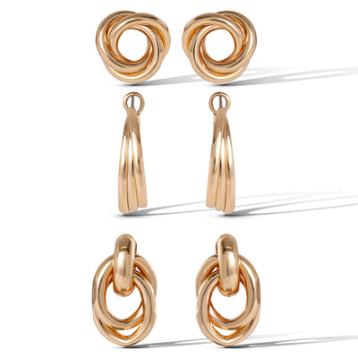 Jessica Simpson Mixed Shape Earring Set