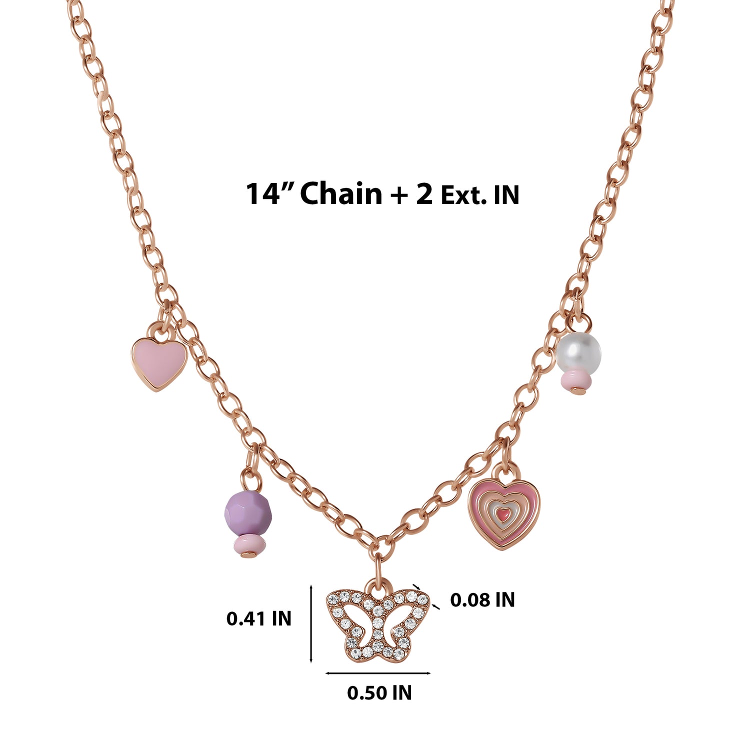 Jessica Simpson Kids Heart Charm Necklace and Earrings Set