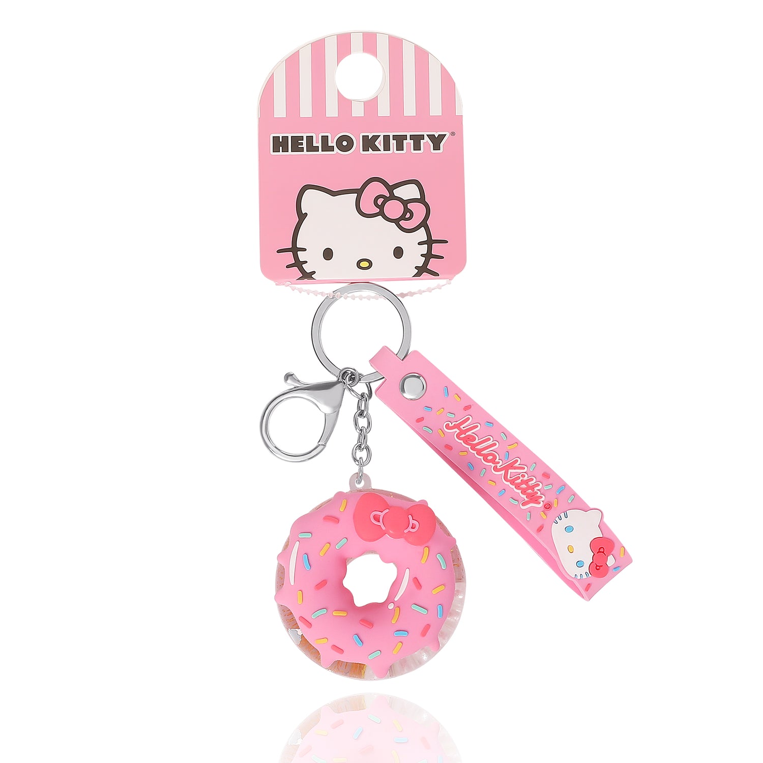 Hello Kitty Acrylic Liquid Doughnut Keychain Cute Purse and Bag Charm