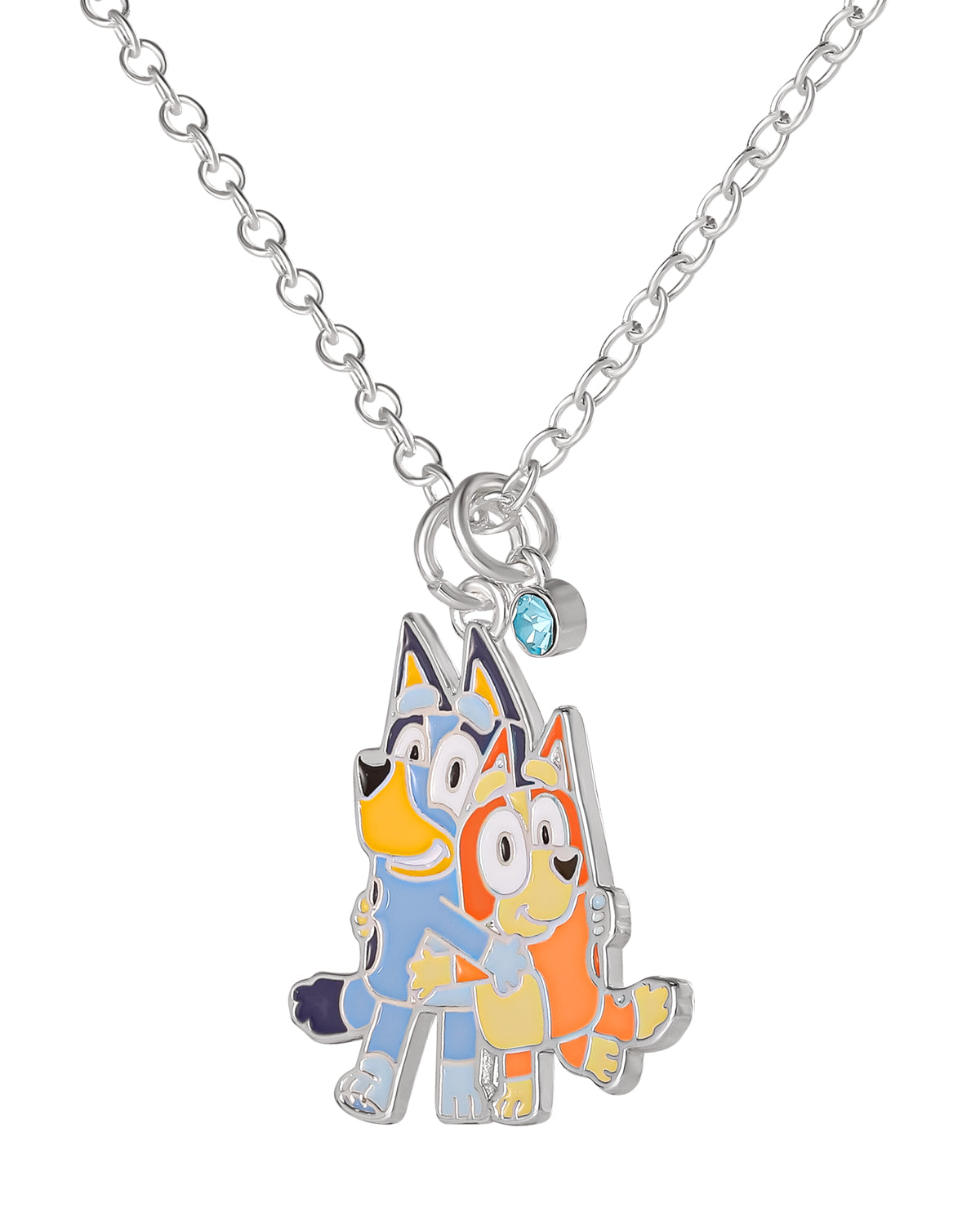 Bluey and Bingo Hugging Pendant Necklace Official License, 16"+2"