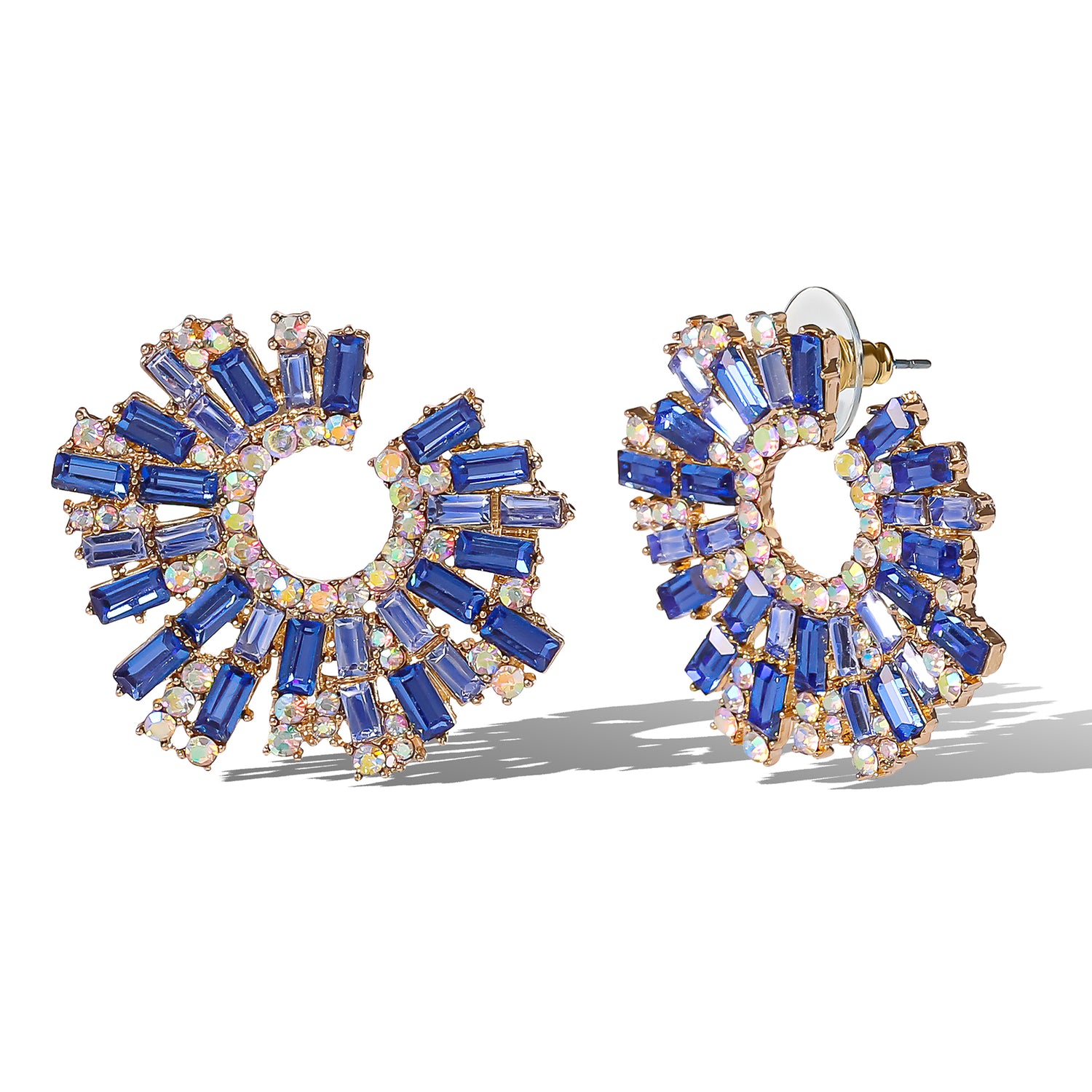 JS Jessica Simpson Royal Radiance Blue Crystal Burst Earrings