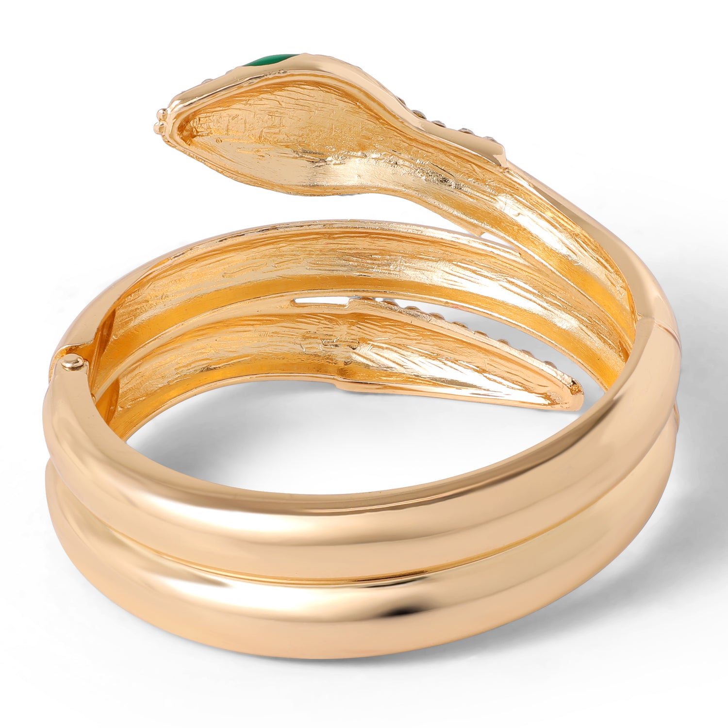 Jessica Simpson Snake Hinge Bracelet in Gold-Tone with Crystal Eyes