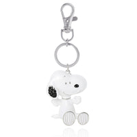 Peanuts Snoopy Keychain, Silver-Tone Enamel Bag Charm