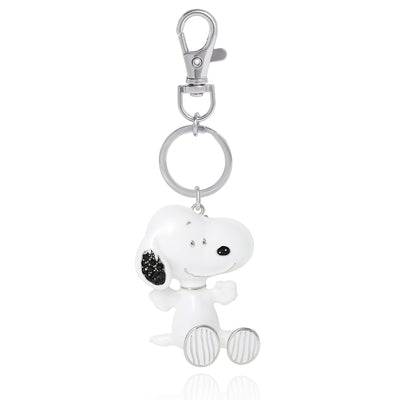 Peanuts Snoopy Keychain, Silver-Tone Enamel Bag Charm