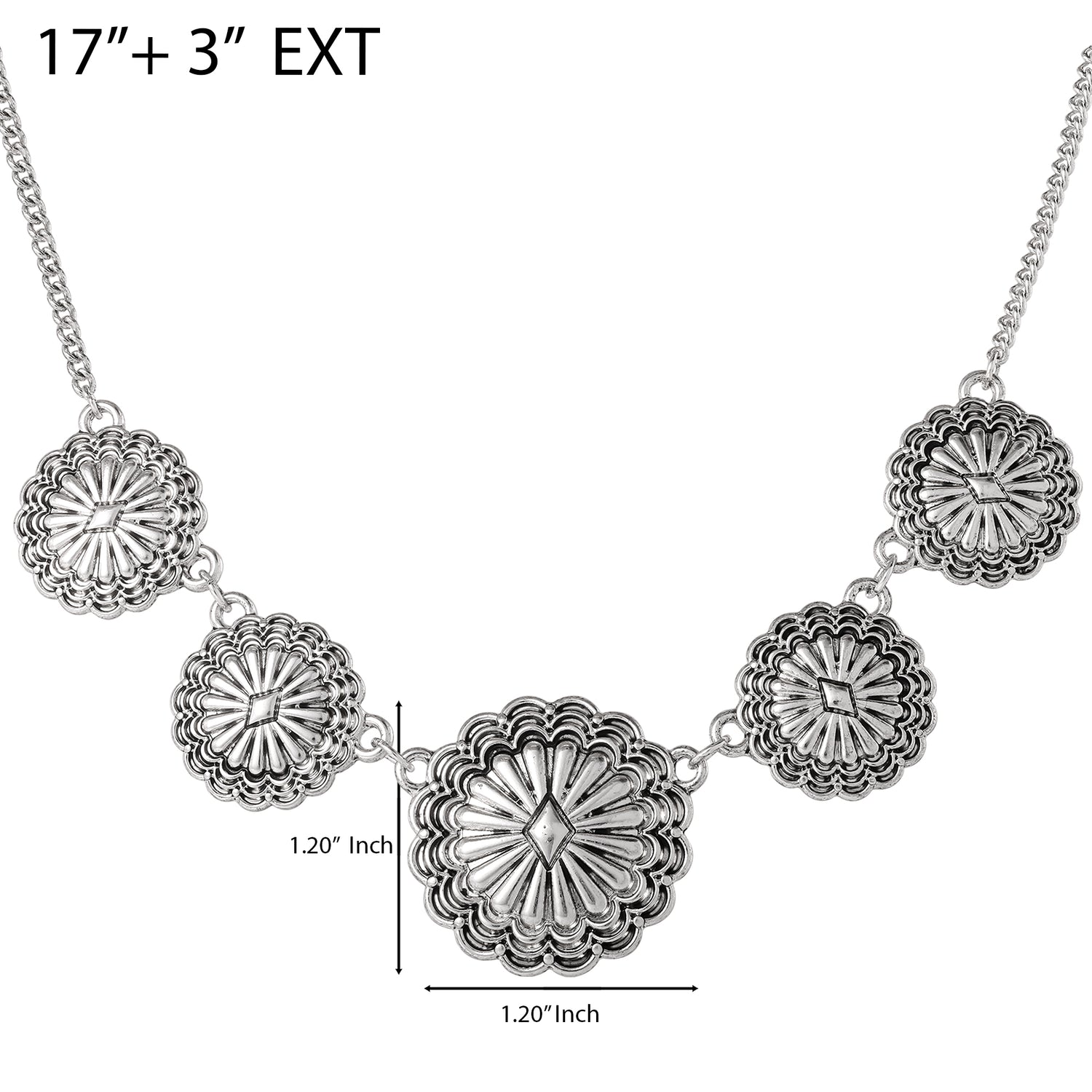 JS Jessica Simpson Statement Medallion Necklace in Antiqued Silver