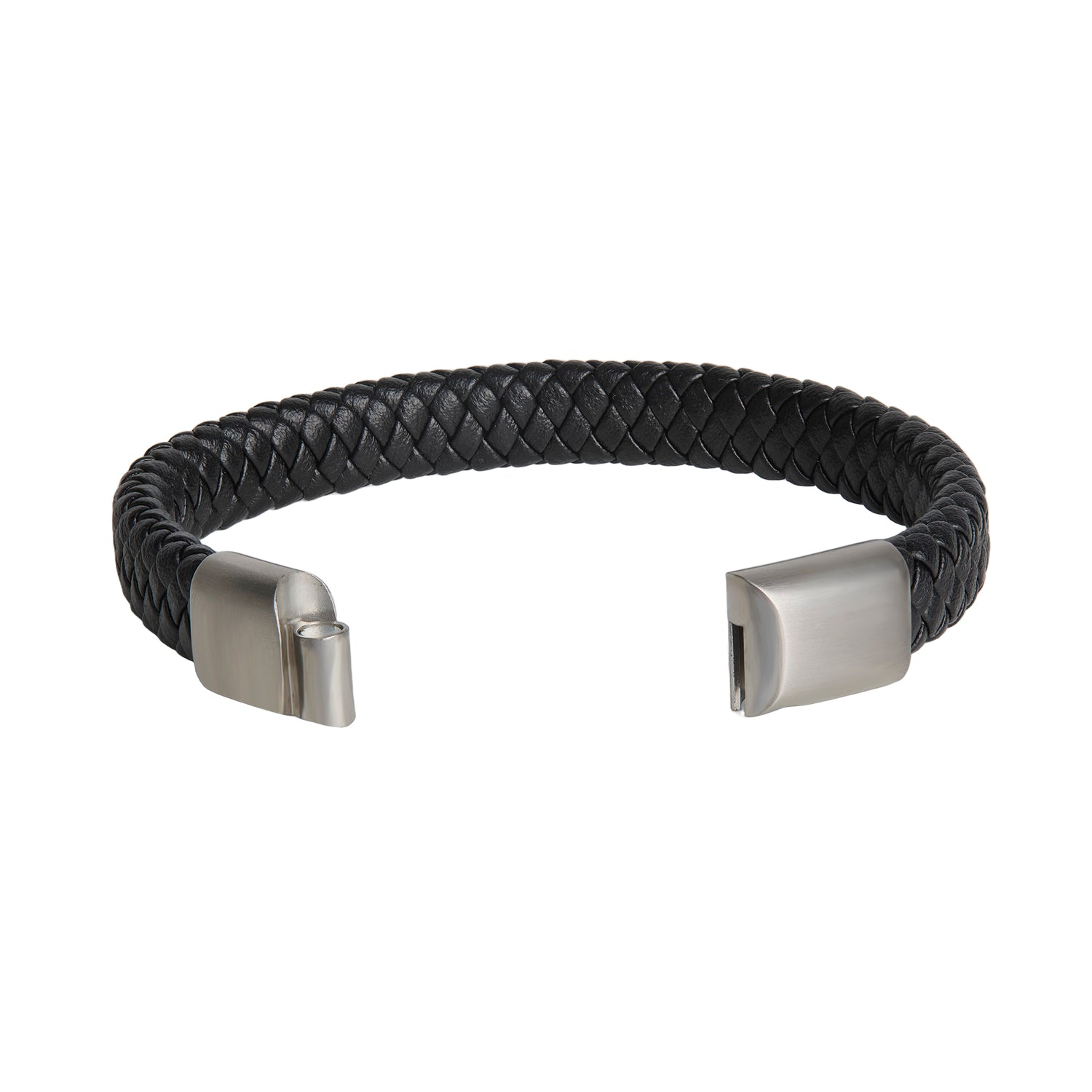 Lucky Brand Wide Woven Microfiber Leather Bracelet for Men, 8.25"