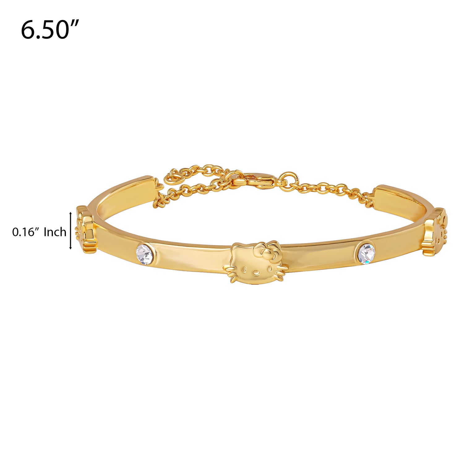 Hello Kitty Station Bracelet, Gold-Tone, Crystal Accents