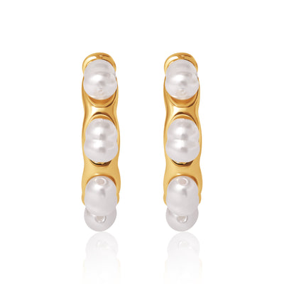 Pearl Hoop Earrings