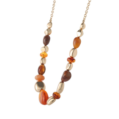 Jessica Simpson Beaded Chunky Necklace Gold-Tone 18"+3", Country and Western Jewelry for Women, Country Concert Necklace