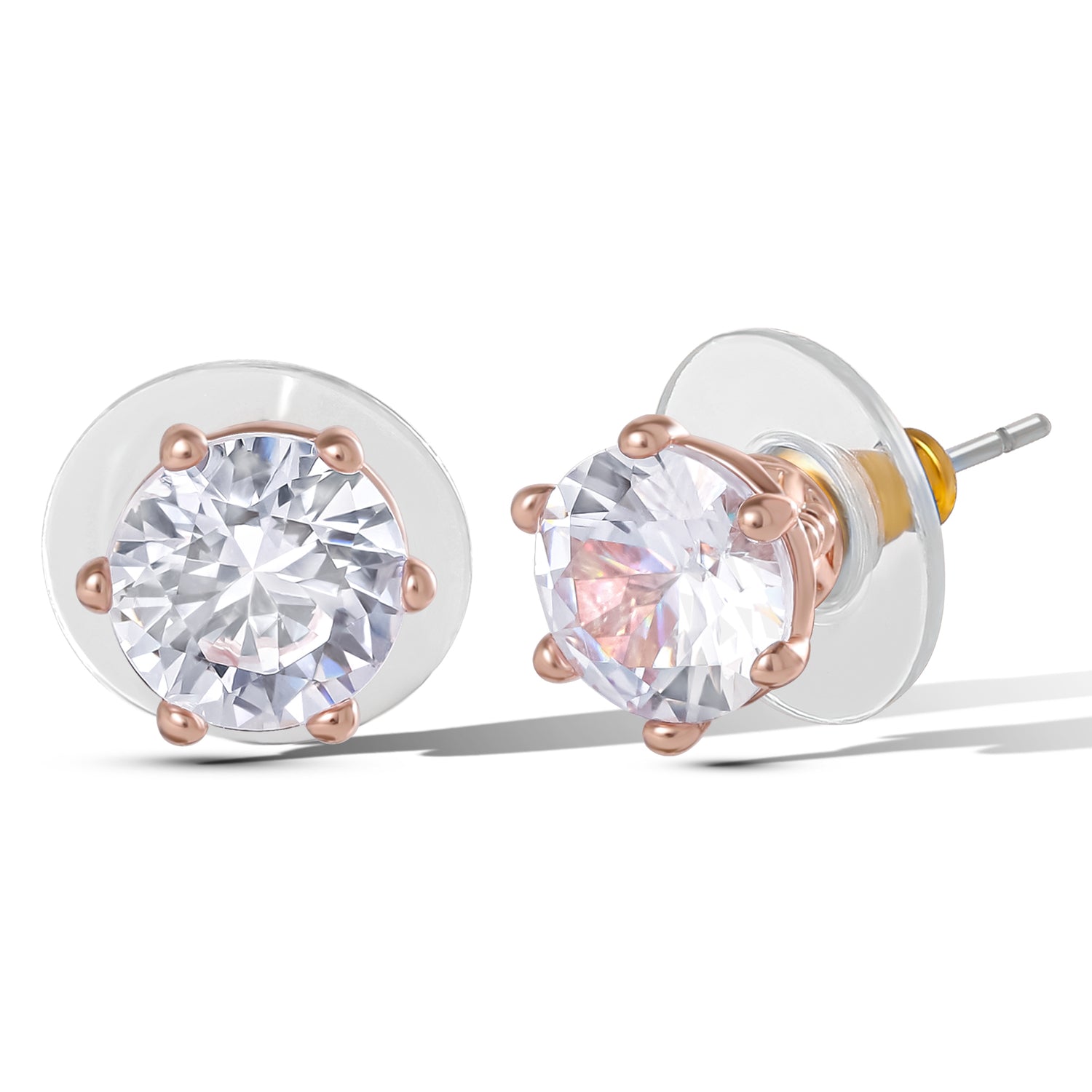 Jessica Simpson Heart and Round Crystal Stud Earring Set - 2 Pairs