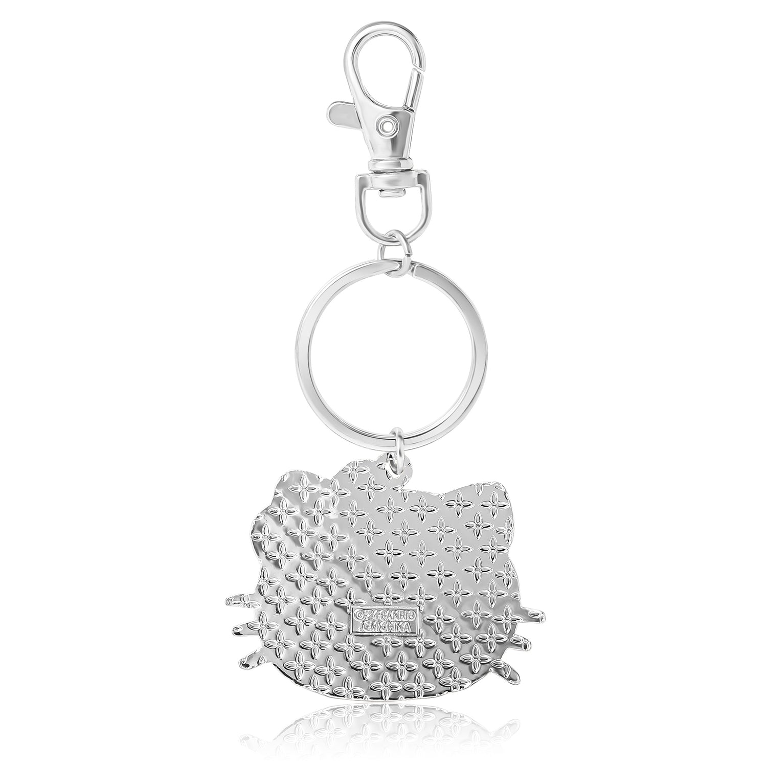 HELLO KITTY PAVE BLING KEYCHAIN CLEAR STONES -IMITATION RHODIUM PLT - Silver - Clear Crystal