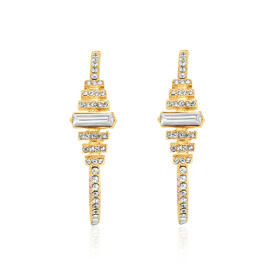 BCBGeneration Crystal Baguette Hoop Earrings