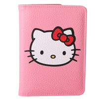 Hello Kitty Pebbled Pink Passport Holder for Travel Official License, Sanrio Passport Cover for Women