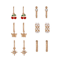 Jessica Simpson Huggie Earrings for Women Pack of 6 Pairs, Gold-Tone