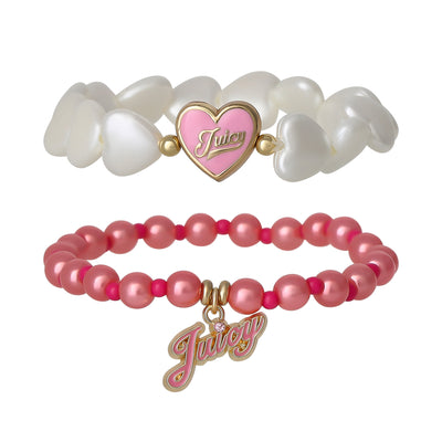 Juicy Couture Kids Choose Juicy Heart Charm 2 Piece Beaded Jewelry