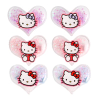 Hello Kitty Heart Hair Clip 6-Piece Set Official License, Snap Back Shaker Hair Clips, Sanrio Accessories