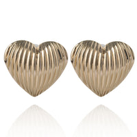 BCBGeneration Ribbed Heart Button Earrings