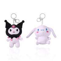SALLY ROSE Cinnamoroll and Kuromi Plush Keychain Set of 2, Cute Keychains, Purse and Backpack Charms, Sanrio Gifts