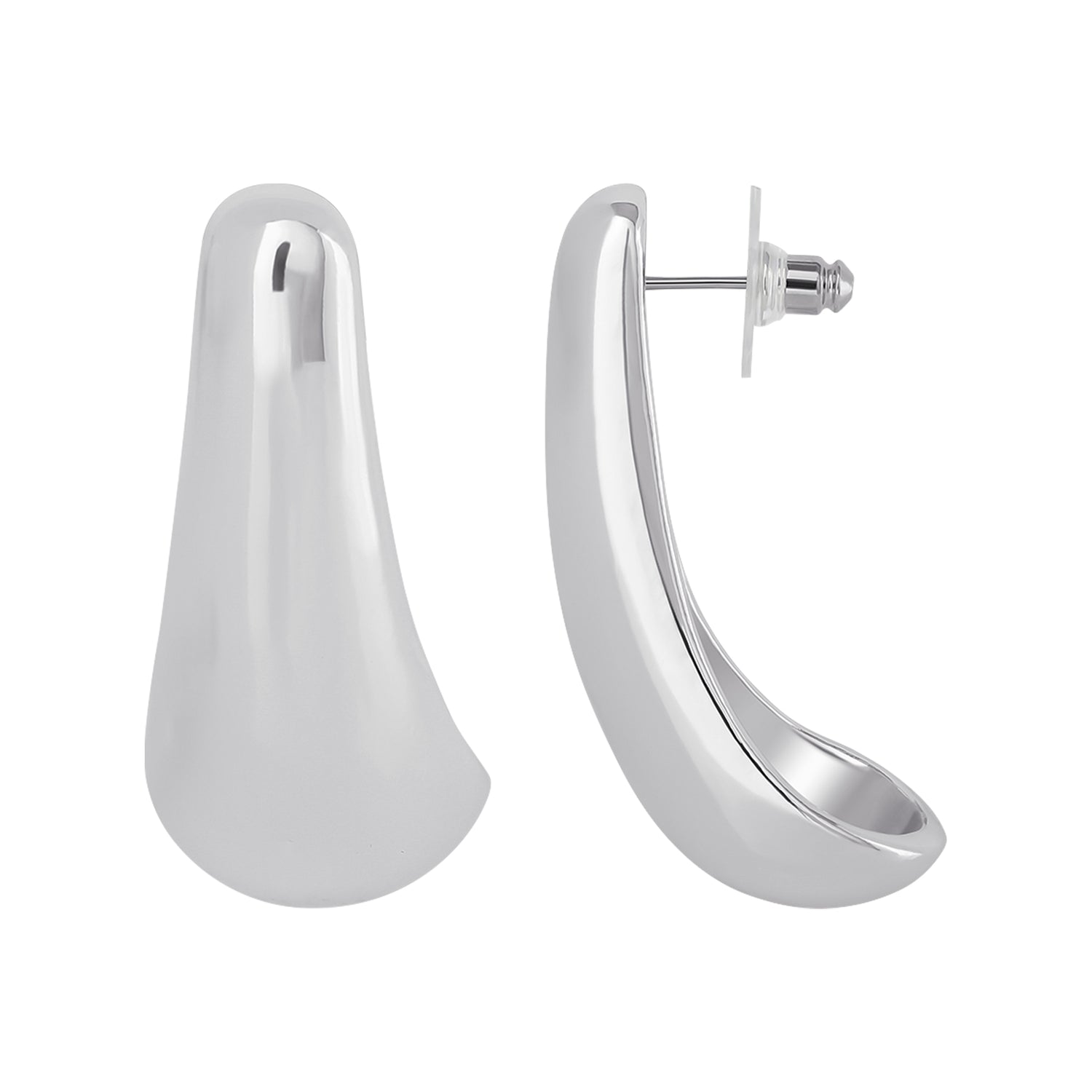 Jessica Simpson Sculptural Silver-Tone Drop Earrings for Modern Elegance