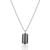 Lucky Brand Men's Pendant Necklace with Striped Dog Tag - 22'' Chain