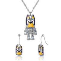 Bluey Pendant Necklace & Fish Hook Earrings Set, Official License