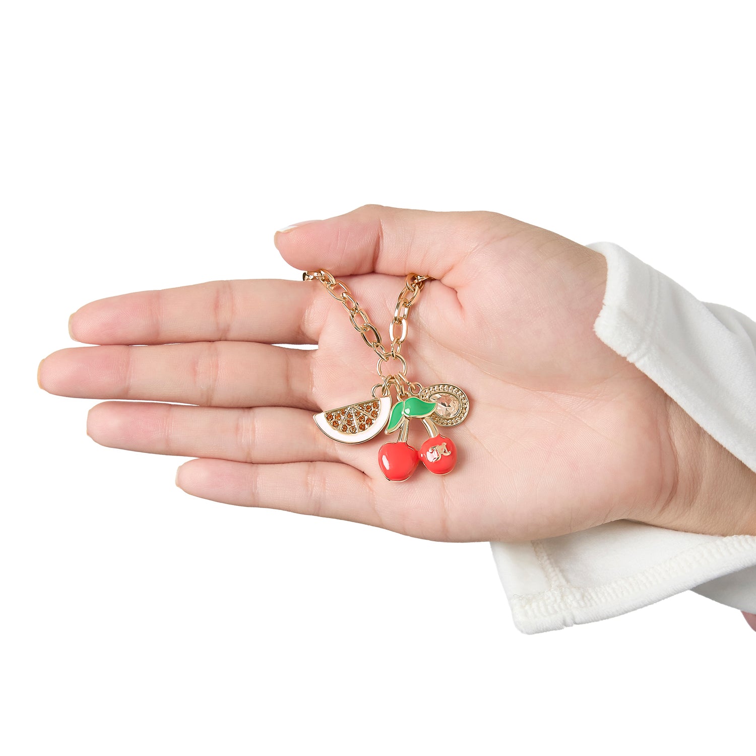 Juicy Couture Cherry & Watermelon Charm Necklace - 18 + 2''
