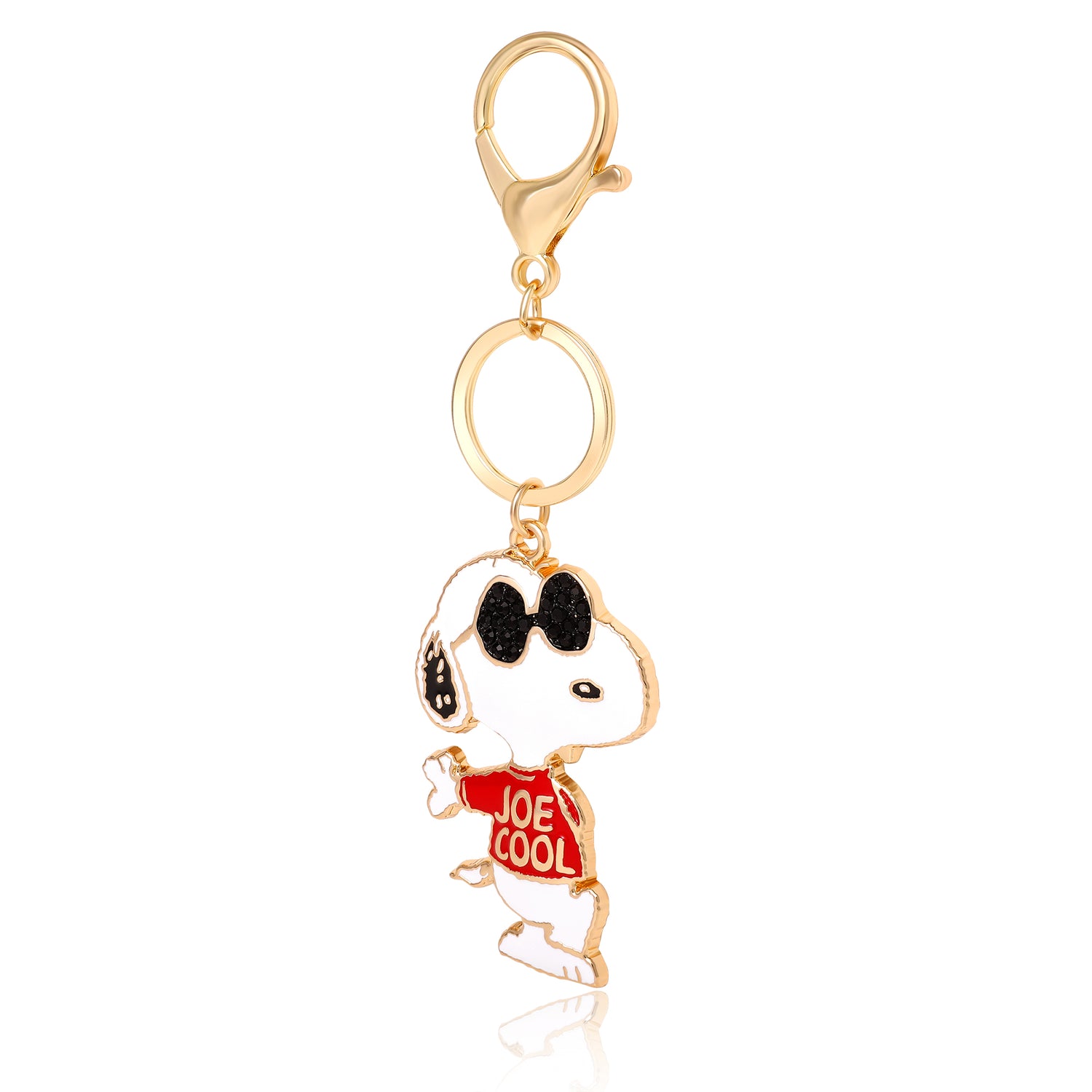 Peanuts Joe Cool Keychain, Gold-Tone Enamel Bag Charm
