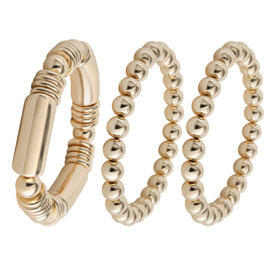 Jessica Simpson Women's 3-Piece Bracelet Set, Gold-Tone Plated Fashion Jewelry Multipack
