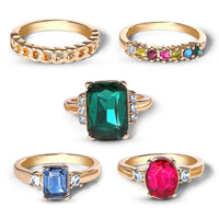 Jessica Simpson Multi-Gemstone Statement Ring Set
