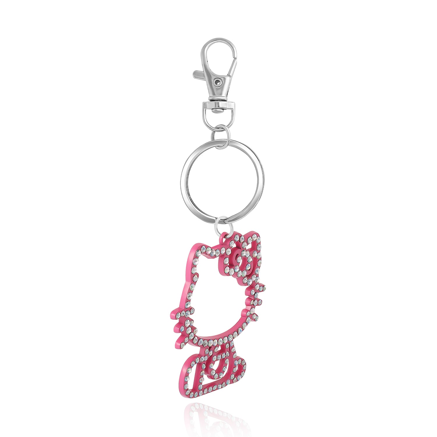 Hello Kitty Pink Crystal Outline Keychain