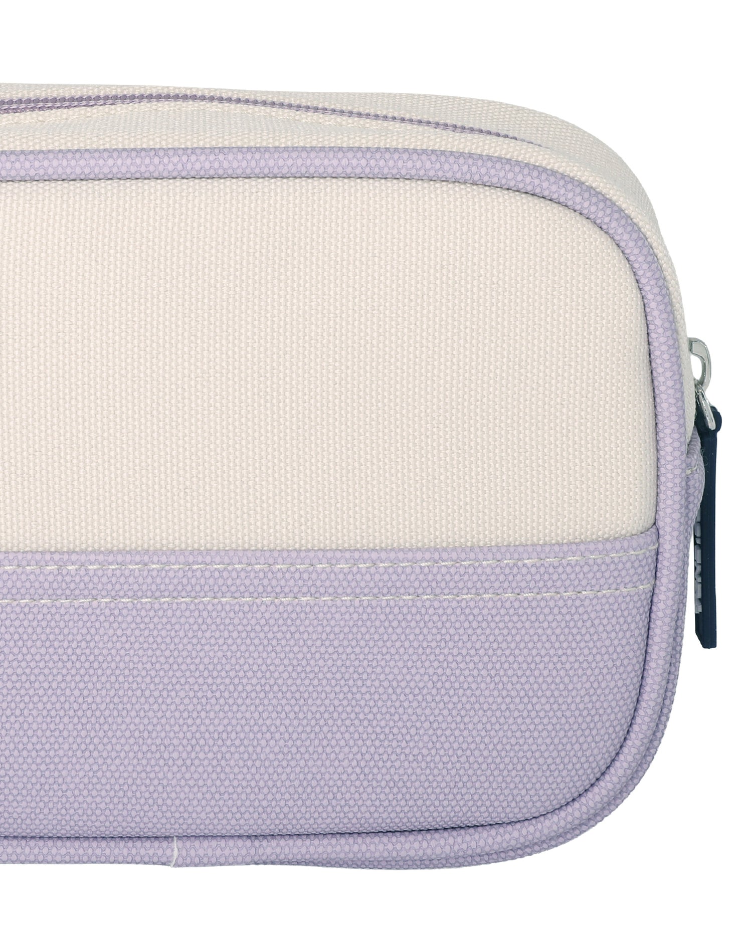 Lands' End Medium Rectangular Dopp Kit for Travel, Striped Canvas Toiletry Bag with Top Zip (Lilac) - Lilac
