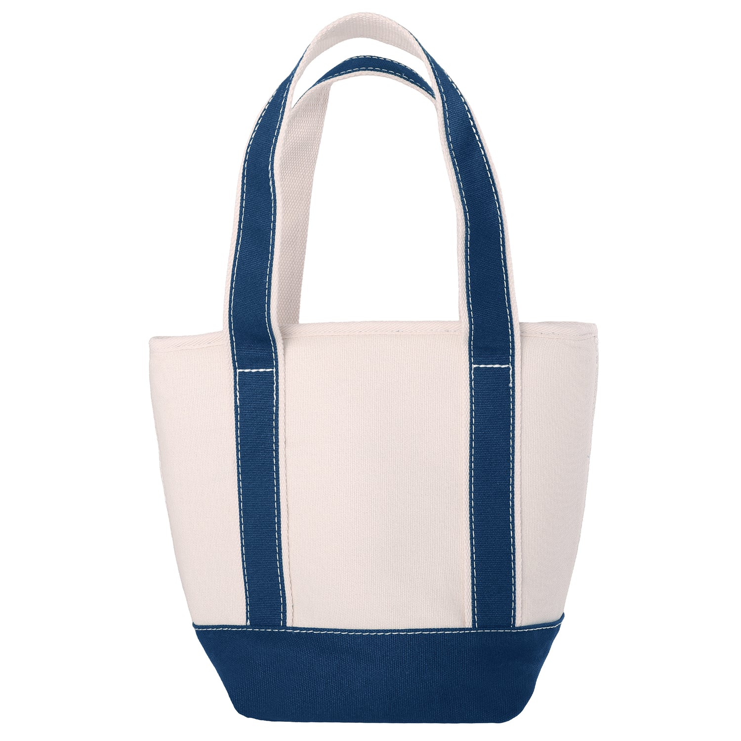 Lands' End Small Insulated Tote Bag with Zip Closure, Travel Cooler Bag for the Pool, Park, and Day Trips - Navy