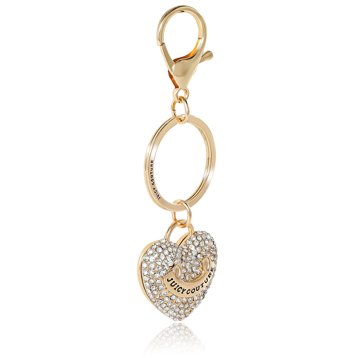 Juicy Couture Gold-Tone Pave Heart Keychain & Earrings Set