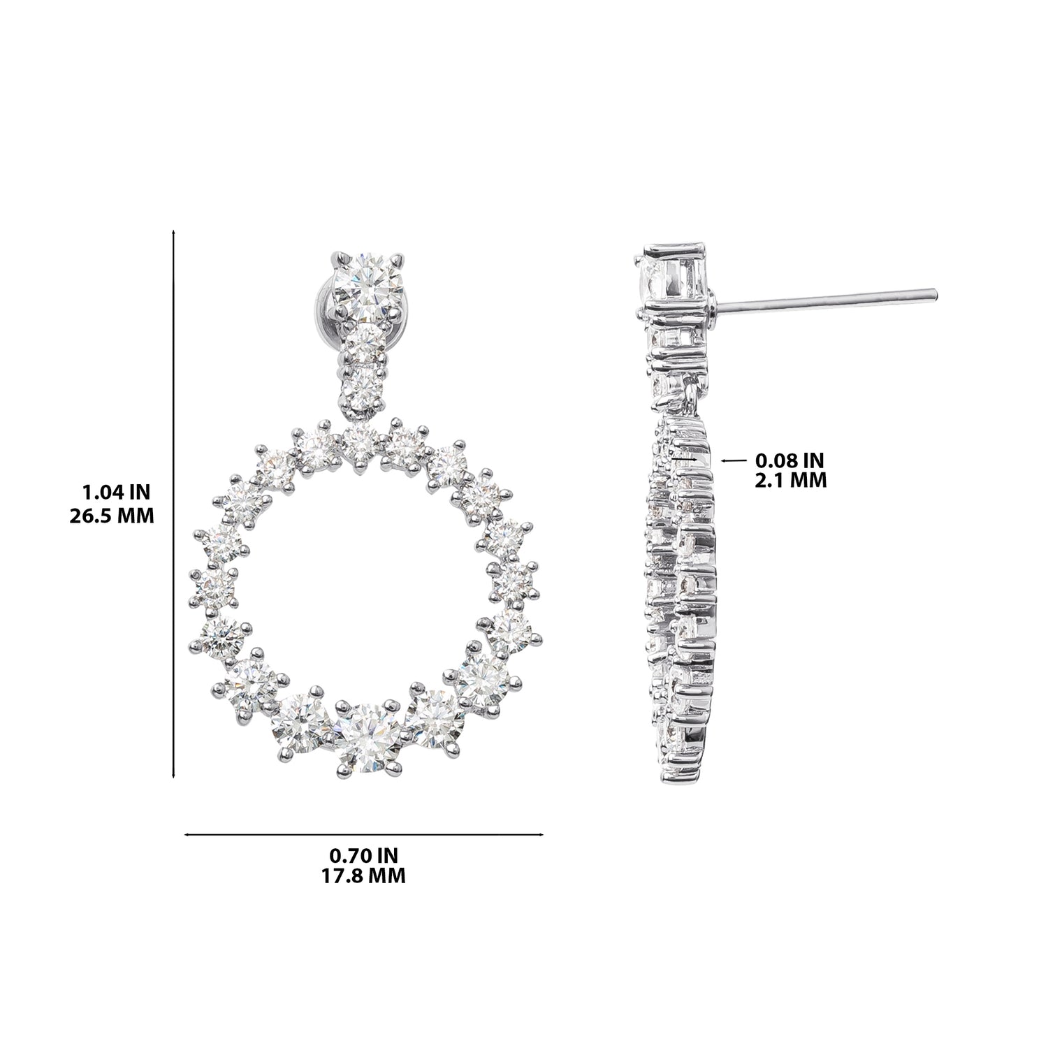 BCBGeneration Crystal Wreath Hoop Earrings, Silver‑Tone Pavé Circles