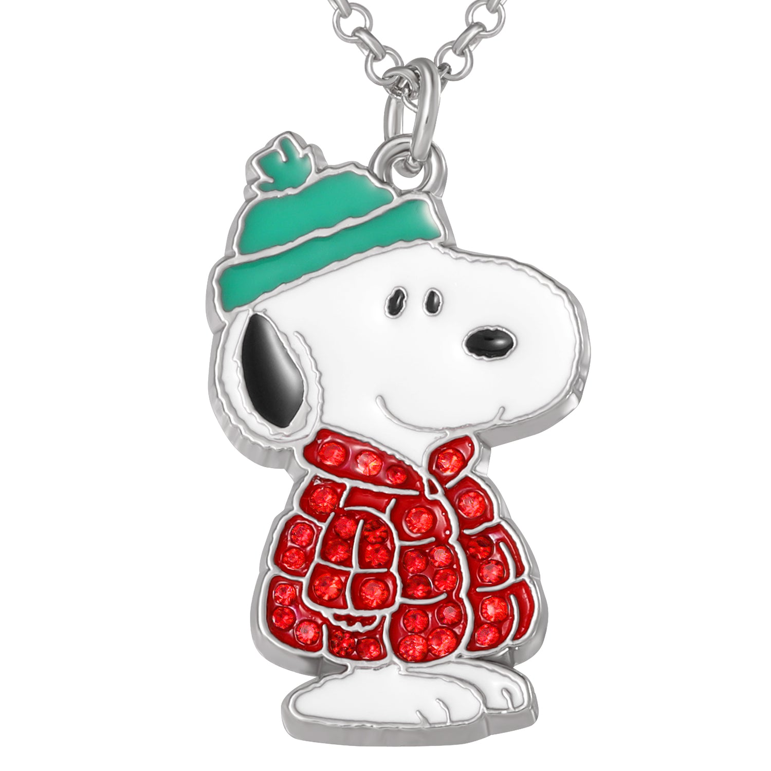Peanuts Snoopy & Woodstock Necklace Set, 2-Piece, Silver-Tone