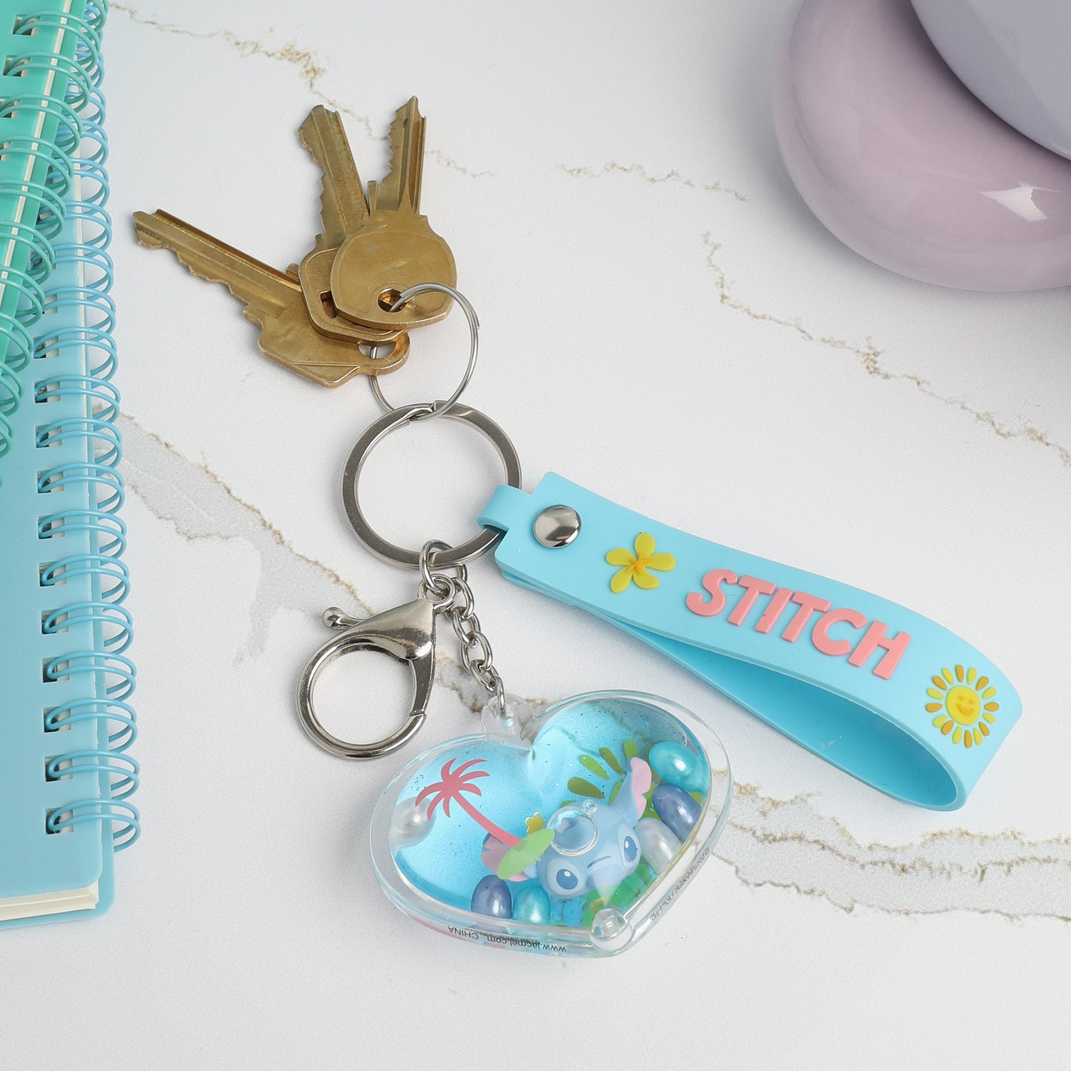 Disney Stitch Liquid Surf and Sun Keychain