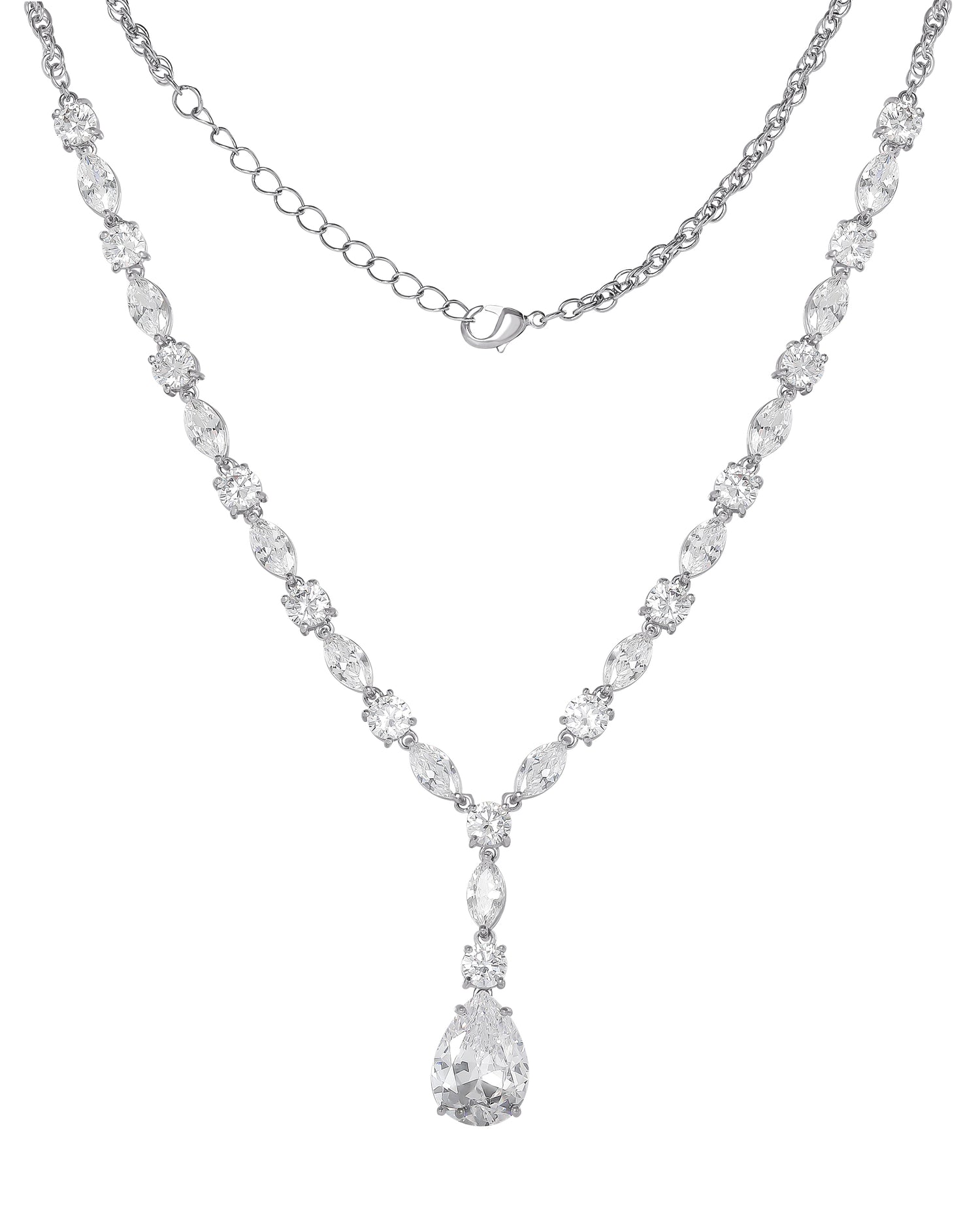 JS Jessica Simpson Crystal Drop Pendant Necklace