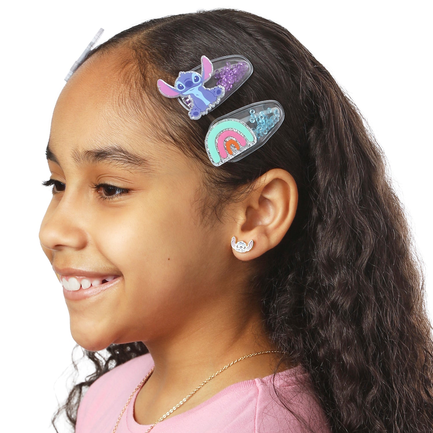 Stitch Hair Clip 6-Piece Set Official License, Snap Back Shaker Hair Clips, Lilo and Stitch Accessories, Small Disney Gifts
