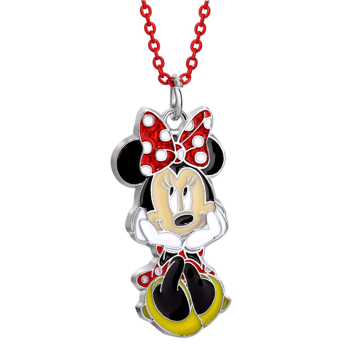Disney Minnie Mouse Fashion Charm Necklace, 16” Chain