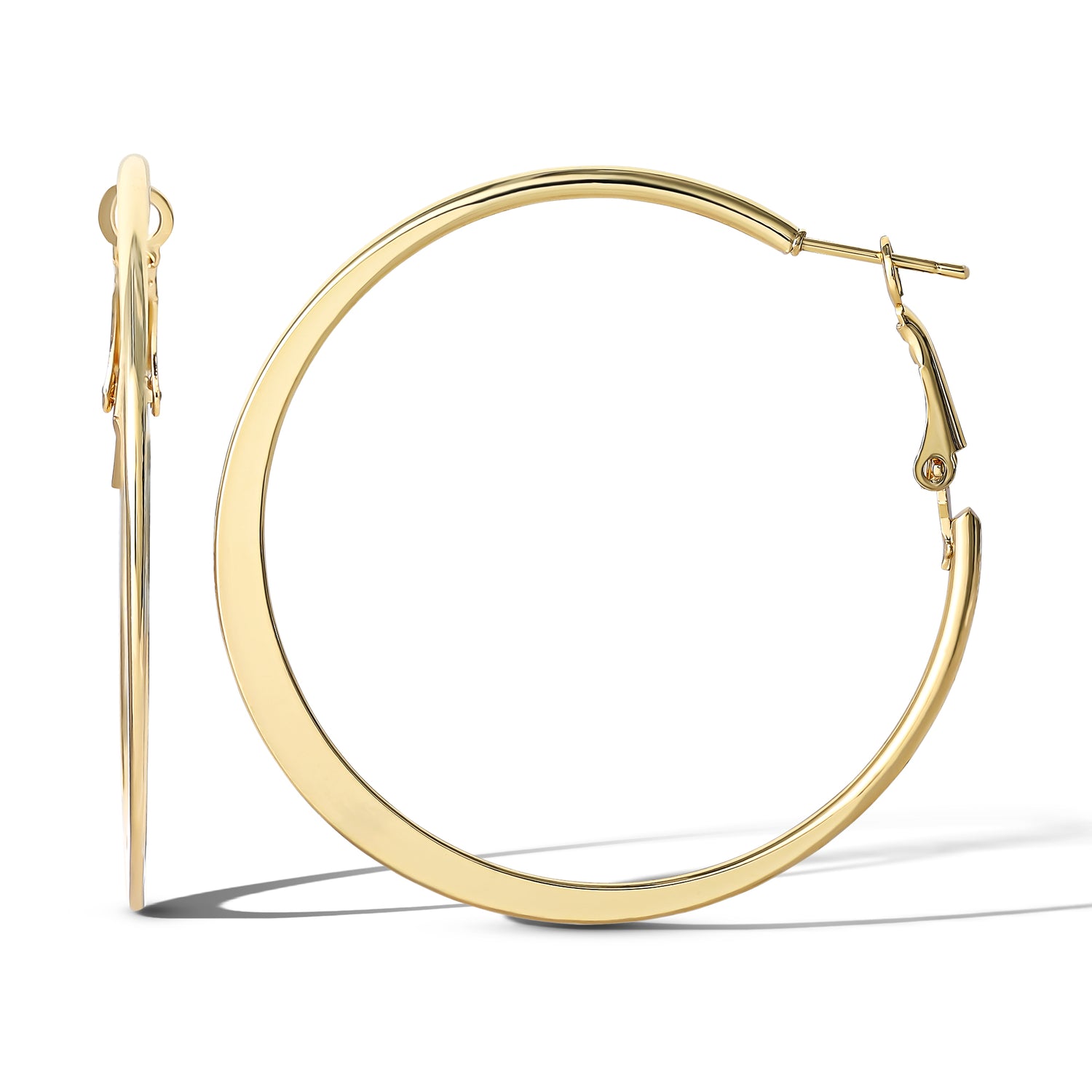 Jessica Simpson Gold-Tone 44.8MM Flat Omega Hoop Earrings