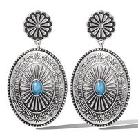 JS Jessica Simpson Western Round Concho Drop Earrings
