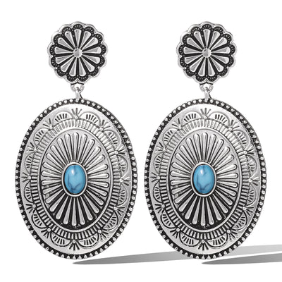 Jessica Simpson Western Round Concho Drop Earrings