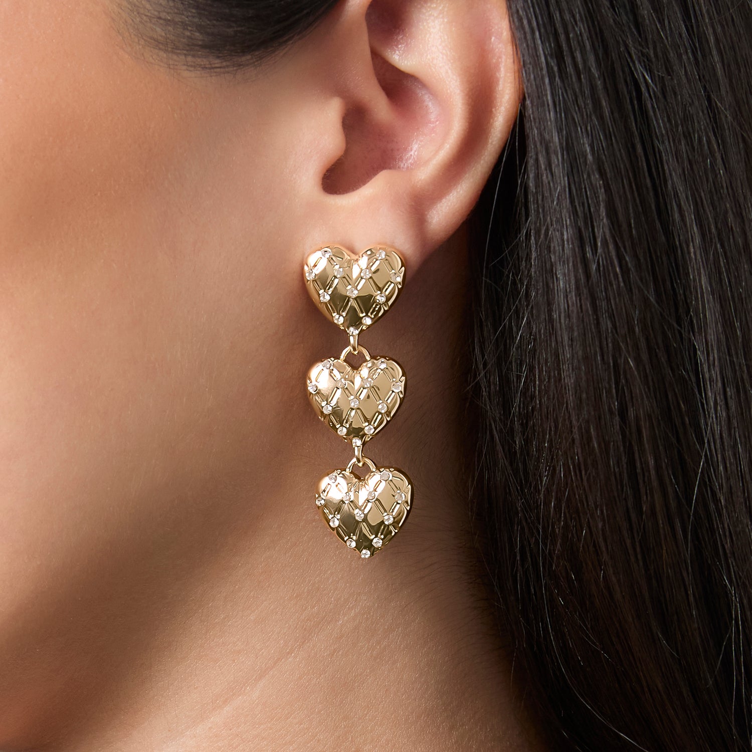 Juicy Couture Triple Heart Drop Earrings