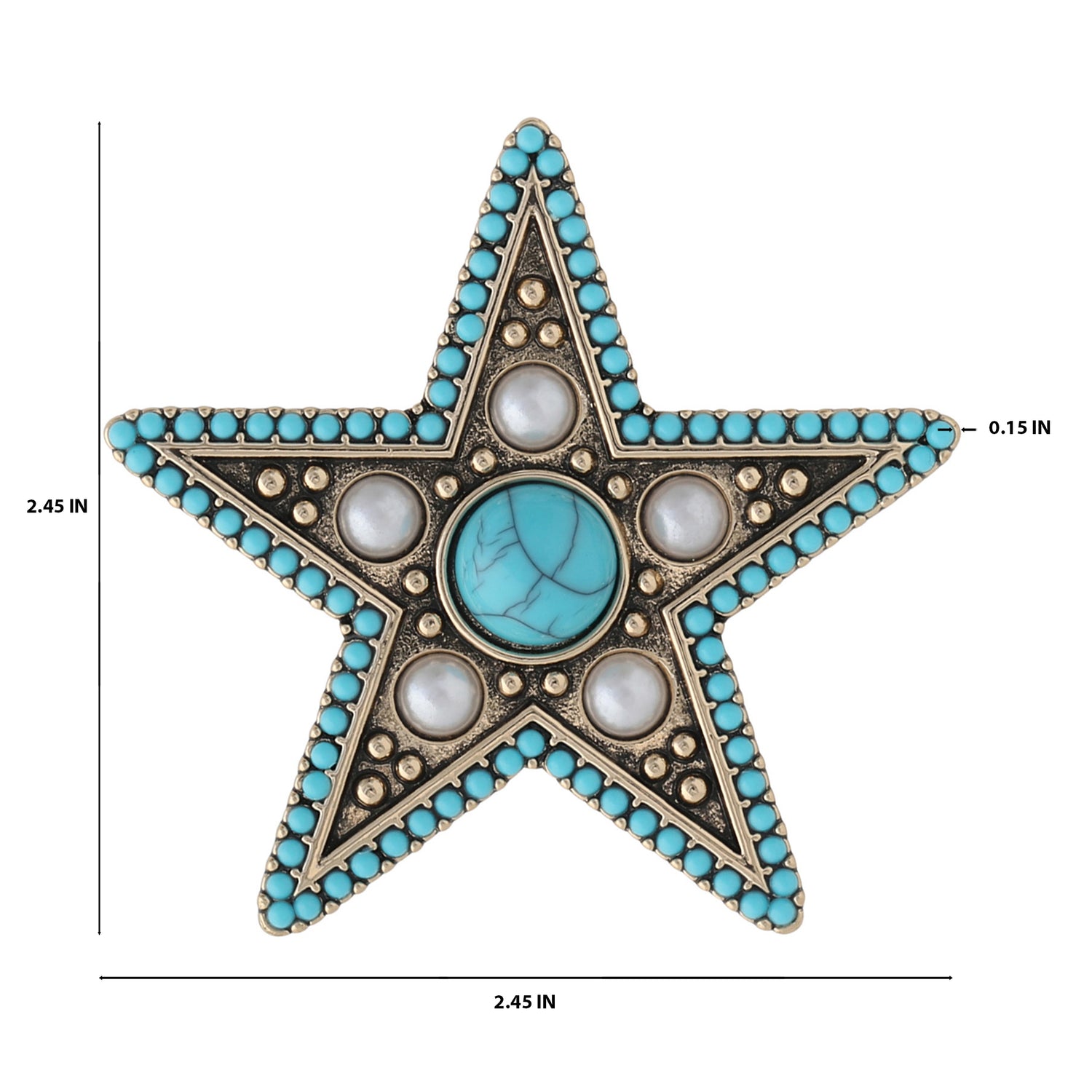 Jessica Simpson Turquoise Star Pin with Crystal Accents