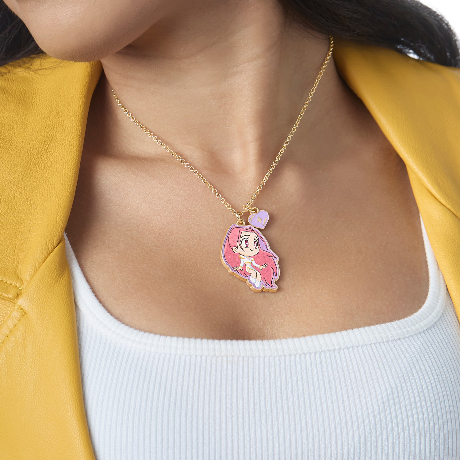 KPop Demon Hunters Rumi, Zoey, and Mira Necklace Set 3-Piece Official License, 3 Friendship Necklaces Gold-Tone, KPop Gifts