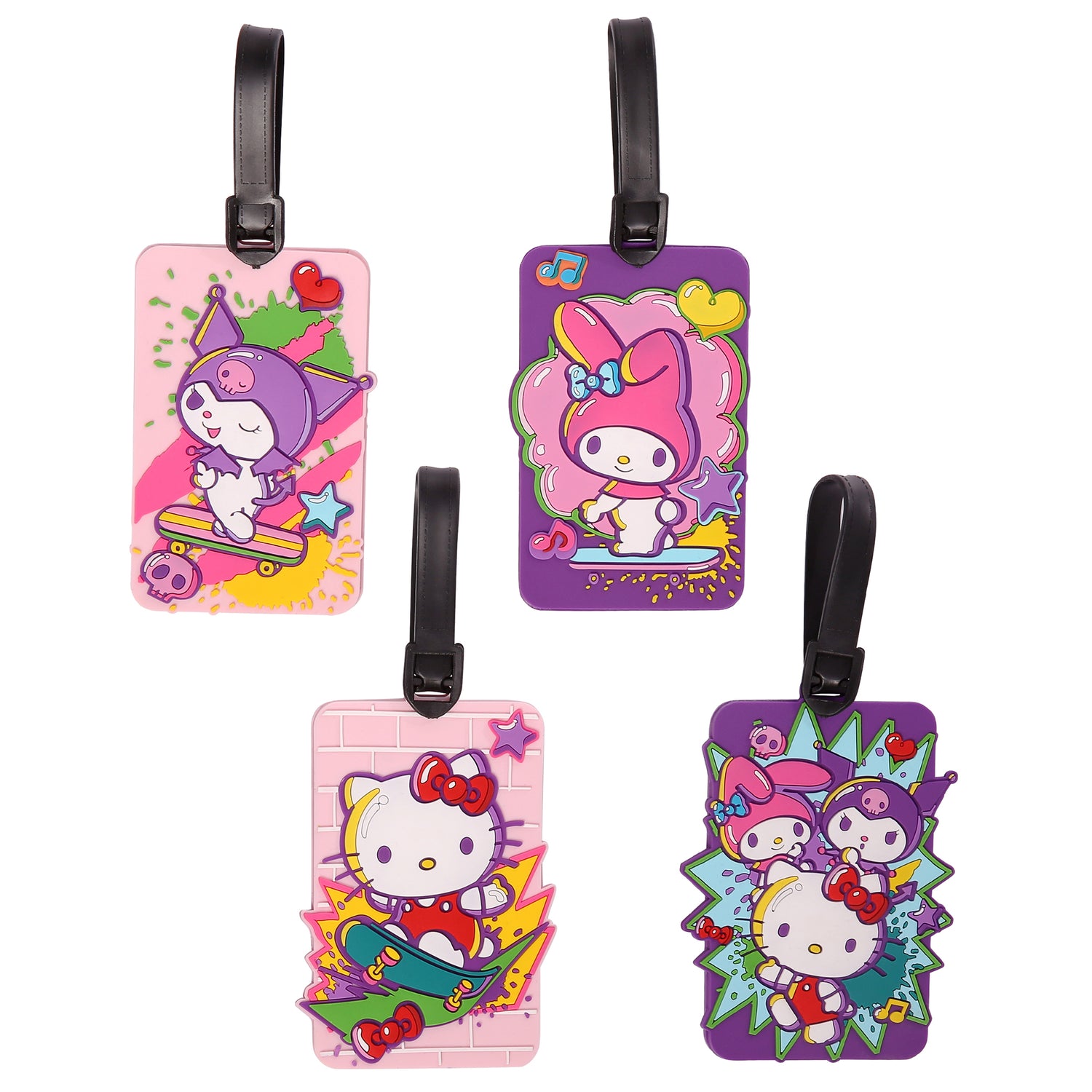 Sanrio Hello Kitty & Friends 4-Piece Luggage Tag Set - Cute Travel Essentials