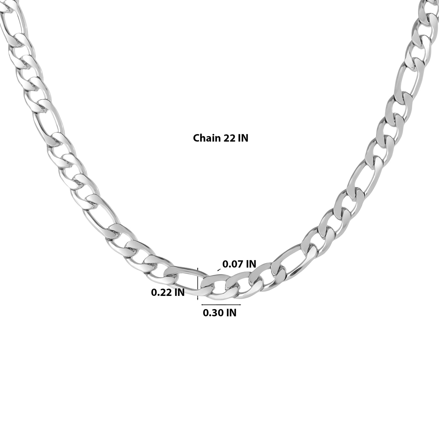 Lucky Brand Men’s Figaro Chain Necklace, Silver‑Tone 22'' Links