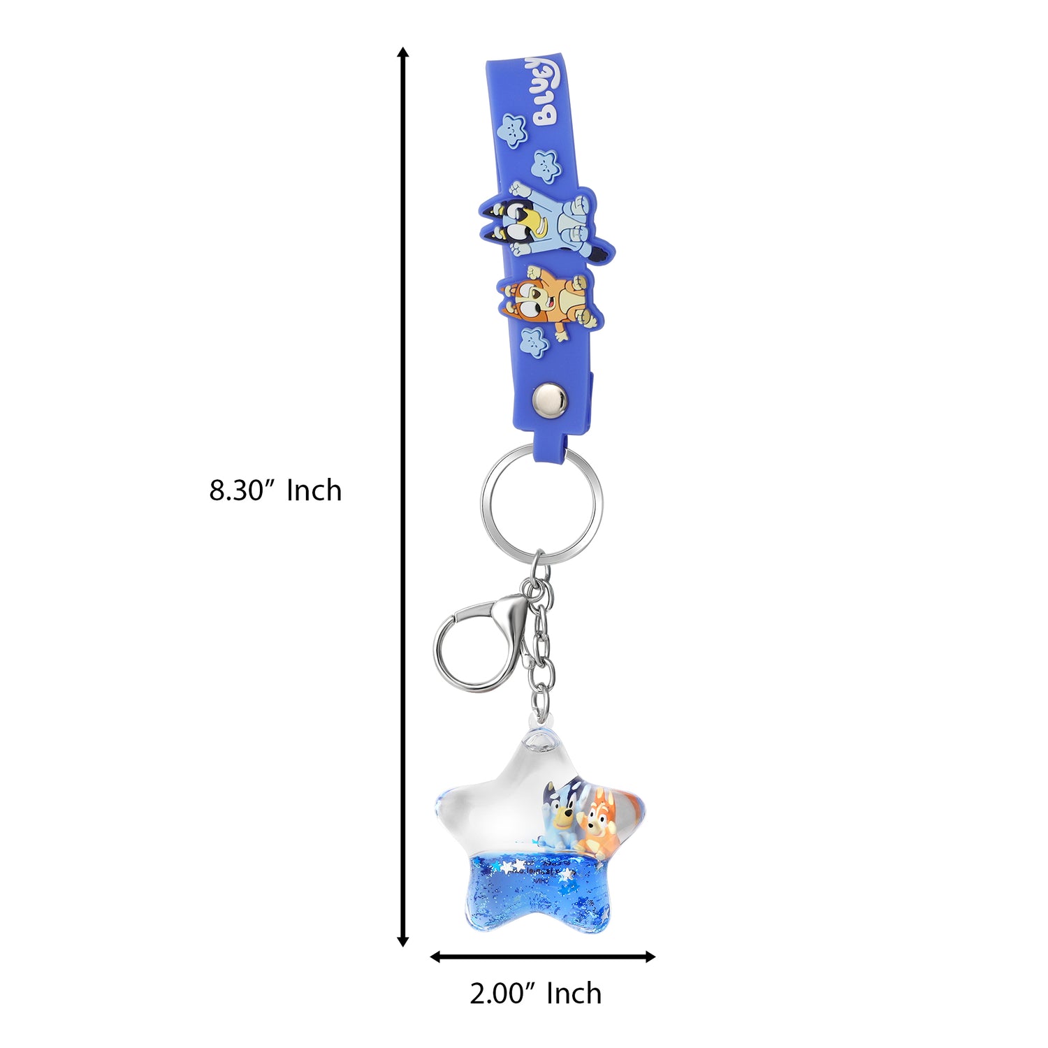 Bluey and Bingo Liquid Star Bag Charm Keychain