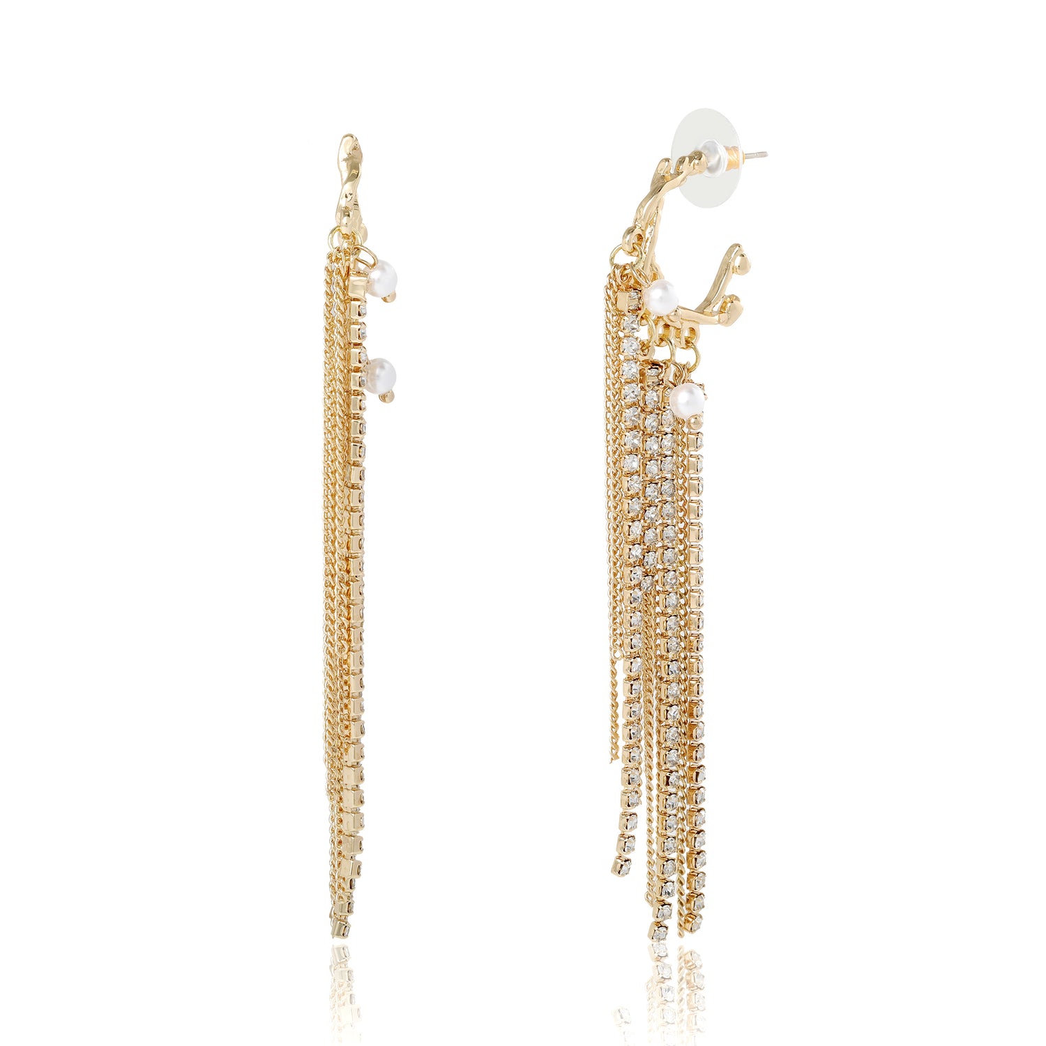 BCBGeneration Layered Tassel Statement Earrings