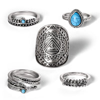 Jessica Simpson 5-Piece Mixed Gold-Tone Dainty Ring Set